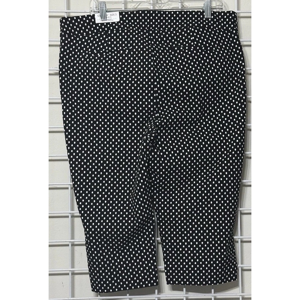 NWT‎ Chico's So Slimming Brigitte   Dot Black/white Size 3(U.S. 16) Capri Pant - Picture 3 of 10